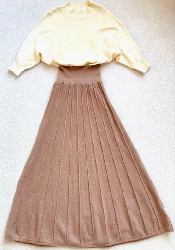 프레이 아이디 울 캐시미어 바이컬러 원피스