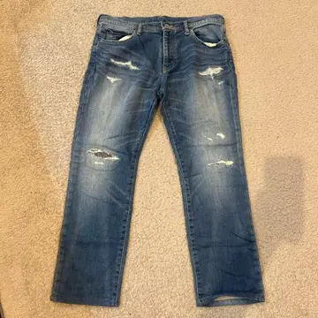 남성용 론 헤르만 데미지 가공 데님 팬츠