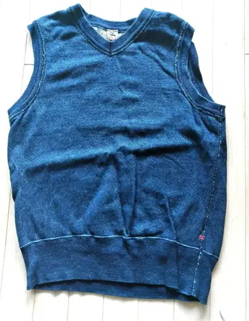 45R 네이비 나염 인디고 맨투맨 베스트 45rpm