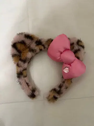 usj 유니버셜 키티 머리띠 레오파드 무늬 핑크