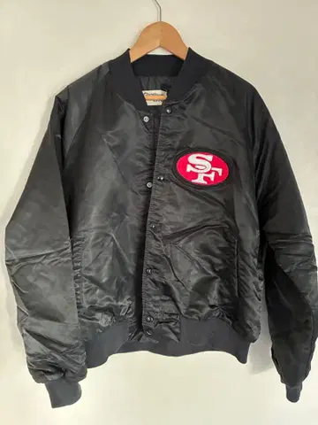 [ 빈티지 ] 새상품급 샌프란시스코 49ers 블랙 바시티 자켓