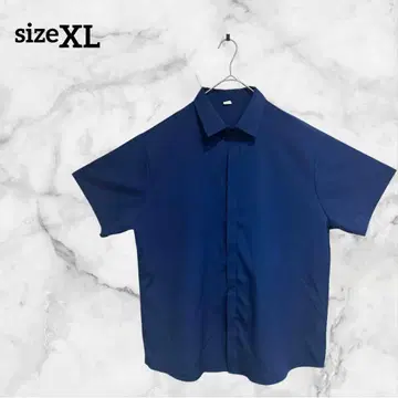 반팔 셔츠 [XL] 네이비 해외 구제 의류