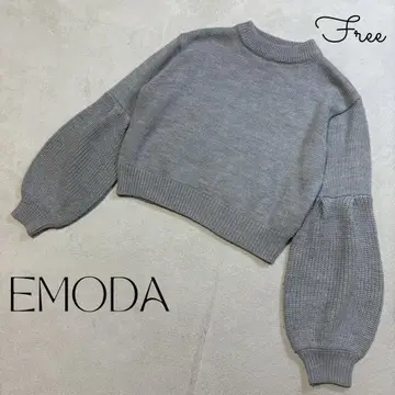 EMODA 에모다 니트 스웨터 숏 기장 그레이 라이트 그레이 구제 의류