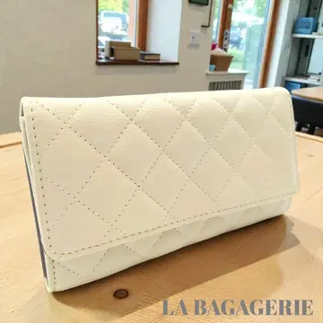 라 바가 제리 장지갑 접이식 지갑 아이보리 퀼팅 여성용