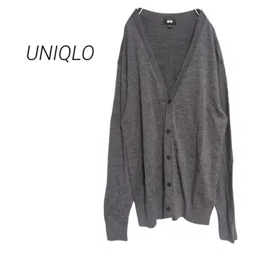 [유니클로] 메리노 V넥 가디건 메리노울 그레이 L 겉옷 니트