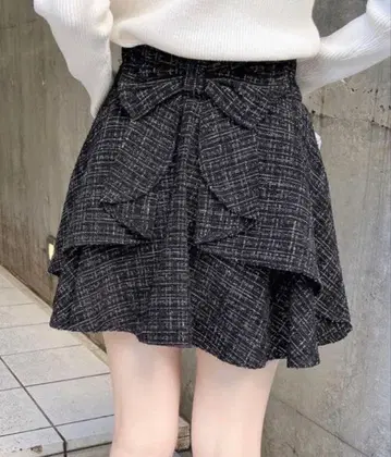 INGNI 백리본 트위드 플레어 치마바지