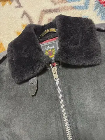 [초레어/미사용에 가까움] Schott 무스탕 스웨이드 콤비네이션