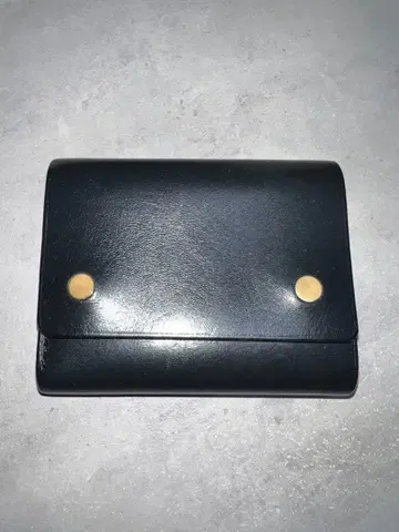 블랙 가죽 3단 폴더형 지갑 블랙 레더 웍스