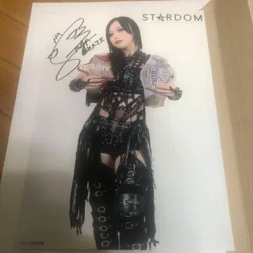카미타니 사야 STARDOM 친필 사인 2관 왕 벨트 포트레이트