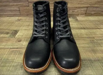 치페와 오일드 가죽 레이스업 서비스 부츠 블랙