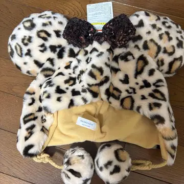 디즈니 레오파드 무늬 팬캡 브라운