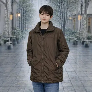 BELL HOUSE 점퍼 L 다크 브라운 경량 아우터 광택