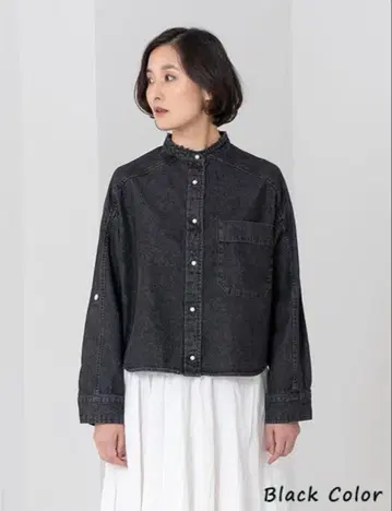 블랑바스크 펄 데님 셔츠 블랙 38