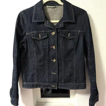 [ 새상품급 ] 로라 애슐리 데님 자켓 G 자켓 사이즈 11 다크 네이비