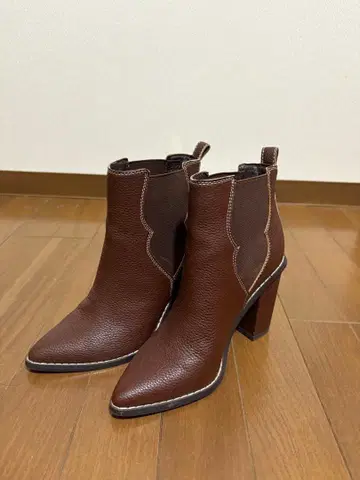 알리시아스탄 브라운 사이드 고어 부츠 숏부츠 하이힐 M