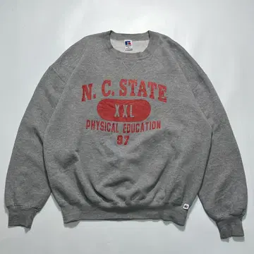 90s 러셀 USA제 맨투맨 2XL 그레이 캡슐 로고 7573