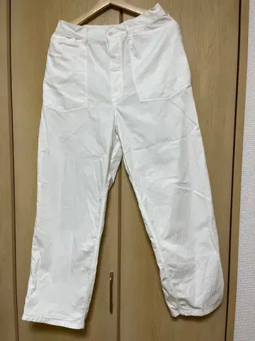 marka 마카 화이트 와이드 팬츠 카고 팬츠