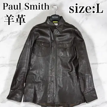새상품급 폴스미스 셔츠 자켓 램 가죽 양가죽 버튼 브라운 L