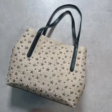 JIMMY CHOO 지미추 토트백 스터드 PVC 베이지