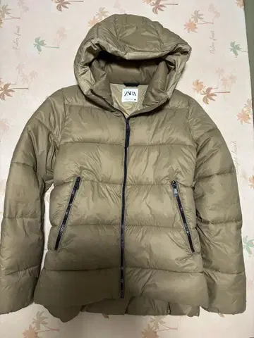 ZARA 카키 후드 부착 자켓