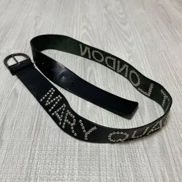 MARY QUANT 장식 가죽 벨트 블랙