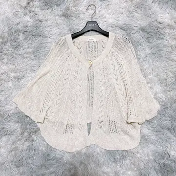 주디 38 판초 시스루 편직 베이지 출퇴근 입학식 레이온 린넨