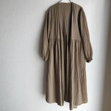 [ 미사용 새상품 ] 무인양품 후와리 시보 거즈 롱 가디건 카키 그린