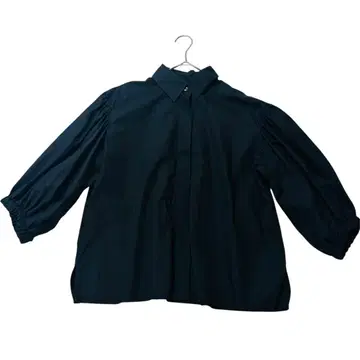 유나이티드 애로우즈 볼륨 슬리브 셔츠 블랙 코튼 FREE