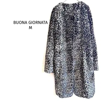 부오나 조르나타 롱 코트 2종 레오파드 무늬 기모 소재 성숙 캐주얼