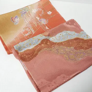 (0816) 오비 장식 천 2점 묶음 판매 기모노 일본 의류 잡화