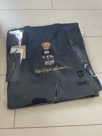폴로베어 자수 토트백 네이비 랄프 로렌