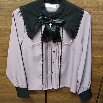 디어마이 블라우스 퍼플 보라색 체인 지뢰계 양산형 서브컬쳐