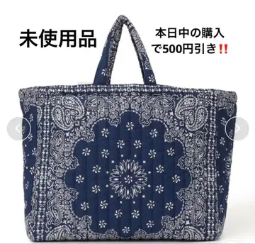 미사용품 SHIPS MALUS: 반다나 퀼팅 빅 토트 백