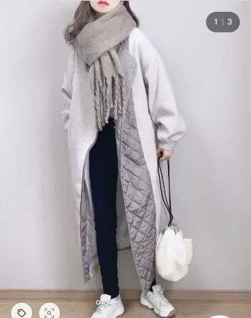 [ 새상품급 ] 아지메 퀼팅 배색 코트 MT