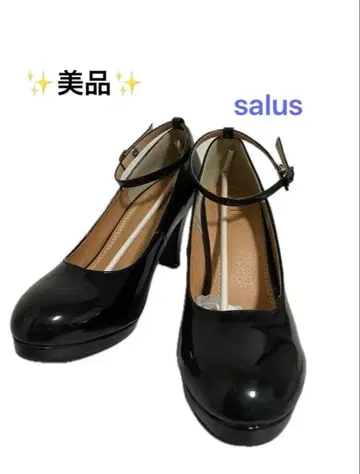 [새상품급] [박스 있음] salus 블랙 앵클 스트랩 하이힐