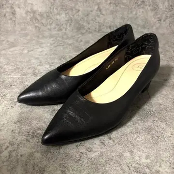 새상품급 HIMIKO 가죽 펌프스 23cm 청키힐 포멀