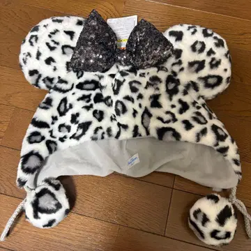 [ 하자품 ] 디즈니 팬캡 레오파드 무늬 화이트