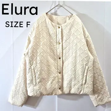 Elura 엠보싱 블루종 SIZE F 아이보리 컬러