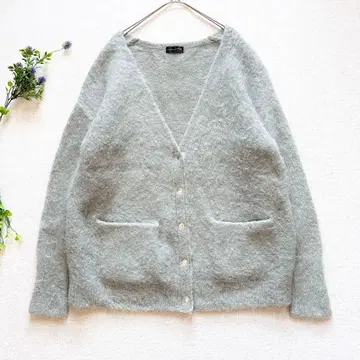 [컨디션 최상] 아가 야마다야 샤기 V넥 가디건 오버 사이즈