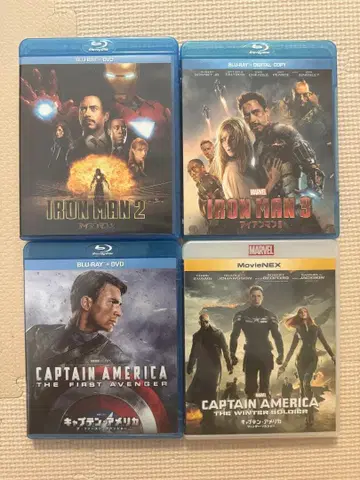 아이언맨 2 3 / 캡틴 아메리카 1 2 블루레이 4장 세트