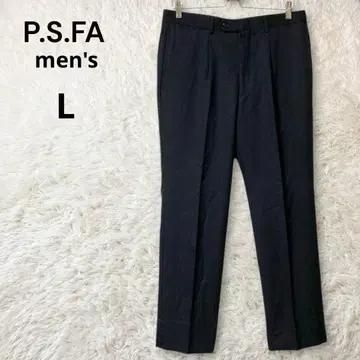 P.S.FA 울 슬랙스 수트 하의 스트레이트 팬츠 센터 프레스 블랙