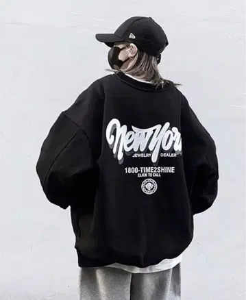 YACA 야카 back print big sweat 블랙