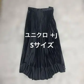 유니클로 +J 플리츠 랩 롱 스커트 다크 그레이 W55 S 사이즈