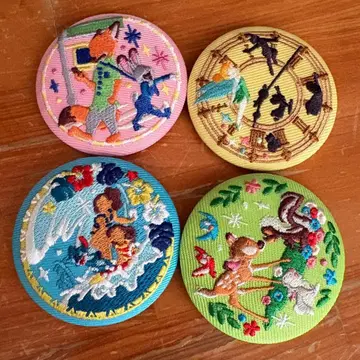 디즈니 자수 디자인 배지 4개 세트