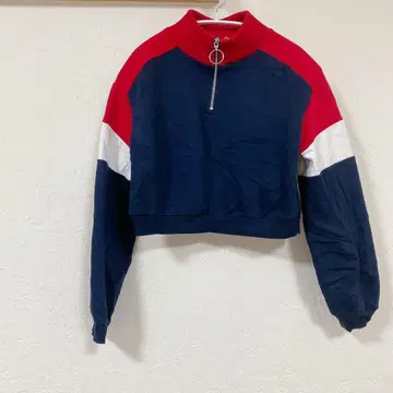 한정판 DIVIDED [ XS ] 하프 지퍼 크롭 트레이닝복