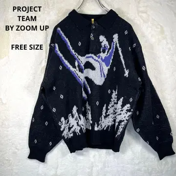 PROJECT TEAM BY ZOOM UP 니트 스웨터 프린트 패턴