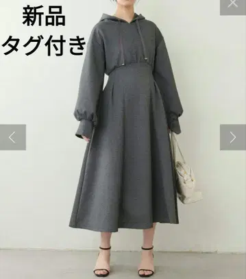 [WEB 한정판] 하이웨스트 종이상자 후드 부착 원피스