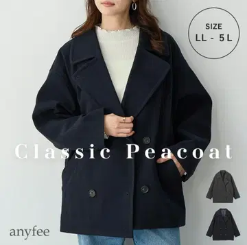 미디 기장 P 코트 네이비