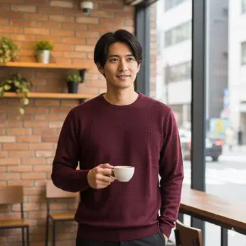 새상품 버건디 니트 스웨터 크루넥 2XL