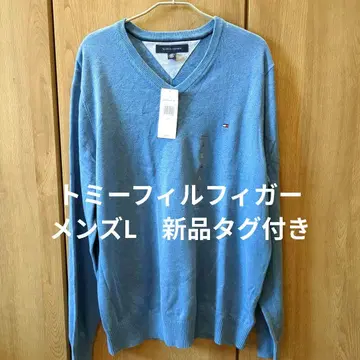 새상품 TOMMY HILFIGER V넥 니트 스웨터 라이트 블루